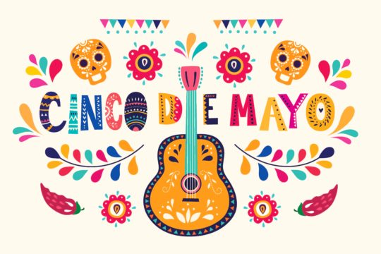 Brightly colored illustration of ‘Cinco de Mayo’.