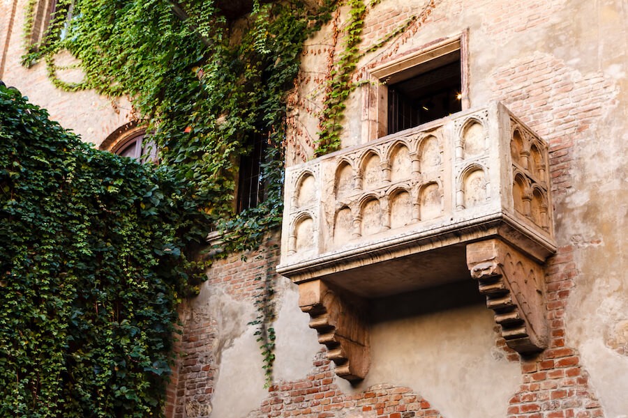 The balcony of Juliet Capulet’s home in Verona, Italy